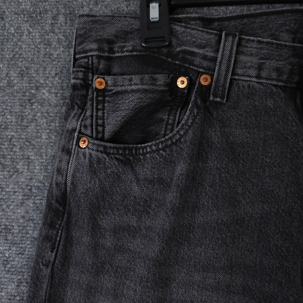 Levis 501 Jeans Mens 34x35* Washed Black Button Fly Straight Leg Cotton Denim - Picture 10 of 13